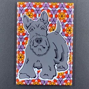 Black Scottish Terrier Dog Magnet Retro Kitchen Decor Gift